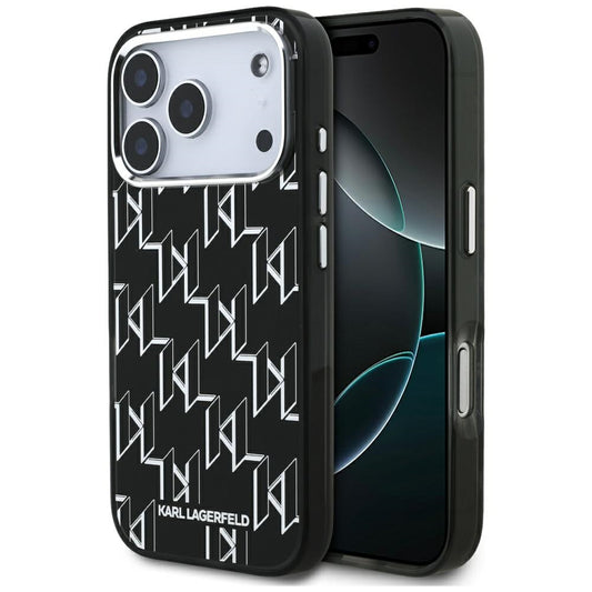 Pouzdro MagSafe pro Apple iPhone 17 Pro, Karl Lagerfeld, IML KL Monogram, Černá