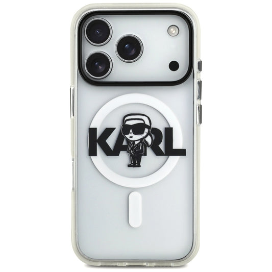 Pouzdro MagSafe pro Apple iPhone 17 Pro, Karl Lagerfeld, IML Sketch Logo Karl, Průhledné