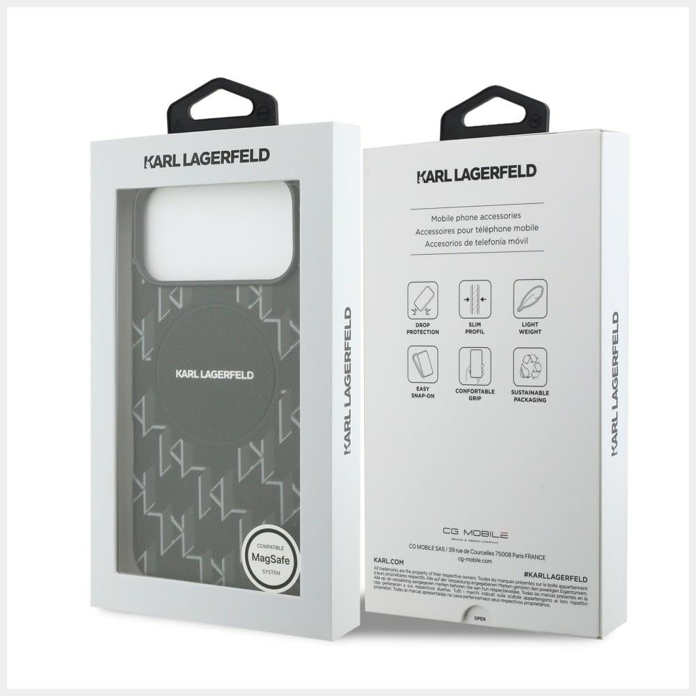 Pouzdro MagSafe pro Apple iPhone 17 Pro, Karl Lagerfeld, KL Monogram Logo, Černá