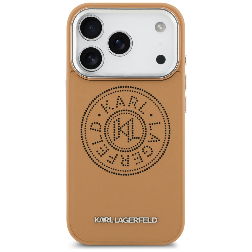 Pouzdro MagSafe pro Apple iPhone 17 Pro, Karl Lagerfeld, Point & Metal Logo, Hnědá