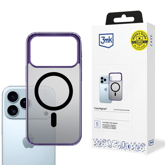 Pouzdro MagSafe pro Apple iPhone 17 Pro Max, 3MK, Frosty MagCase, Fialové