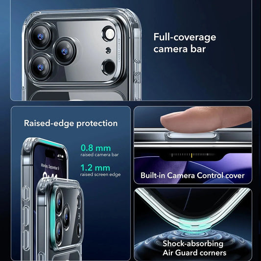 Pouzdro MagSafe pro Apple iPhone 17 Pro Max, ESR, Classic Hybrid, Transparentní