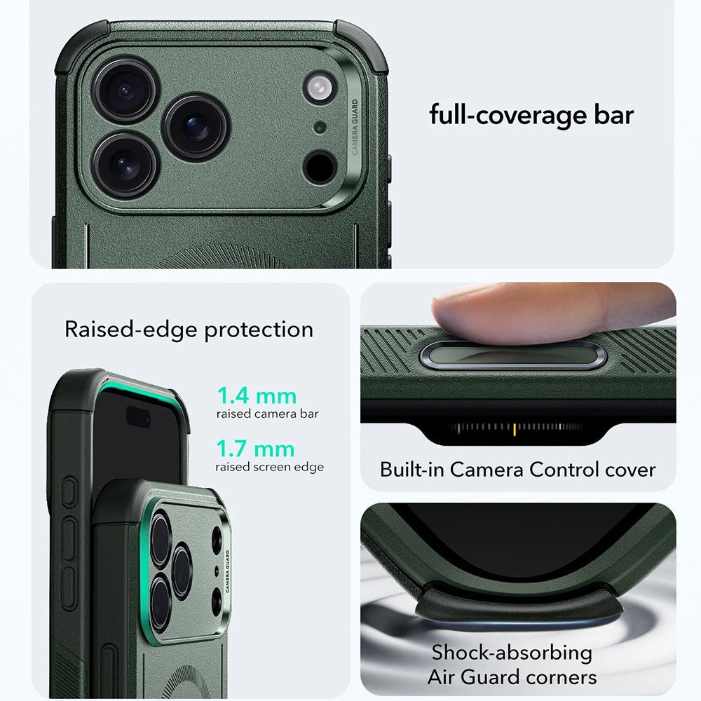 Pouzdro MagSafe pro Apple iPhone 17 Pro Max, ESR, Cyber, Zelená