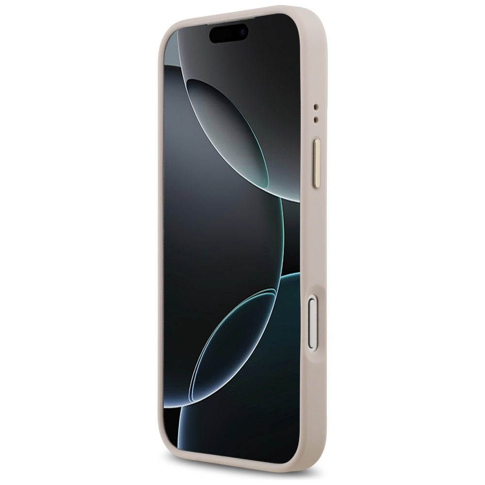 Pouzdro MagSafe pro Apple iPhone 17 Pro Max, Guess, 4G Logo Plate, Růžové