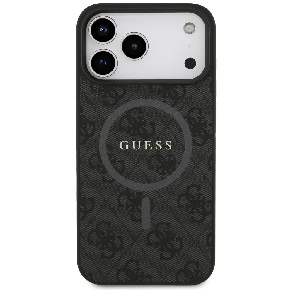 Pouzdro MagSafe pro Apple iPhone 17 Pro Max, Guess, 4G Ring Classic Logo, Černá