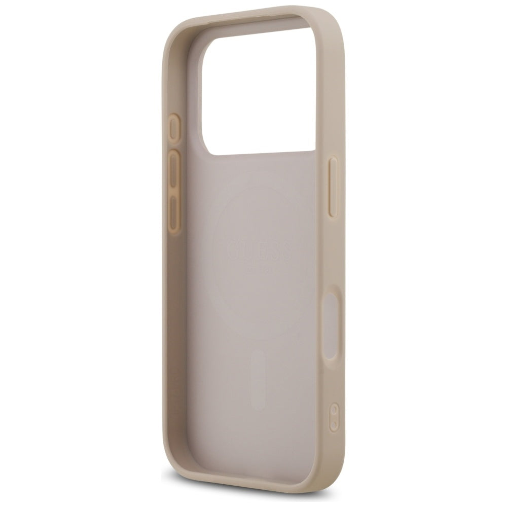 Pouzdro MagSafe pro Apple iPhone 17 Pro Max, Guess, 4G Ring Classic Logo, Růžové