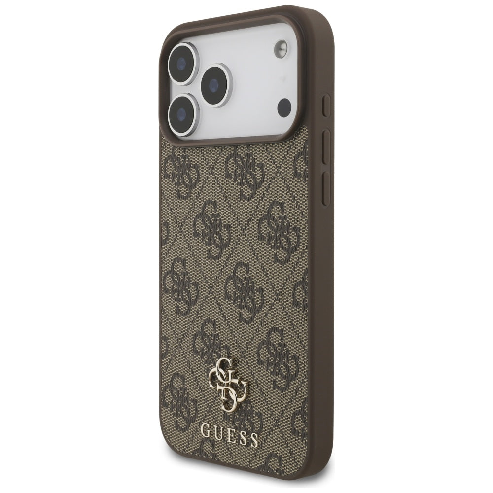 Pouzdro MagSafe pro Apple iPhone 17 Pro Max, Guess, 4G Small and Classic Logo, hnědé