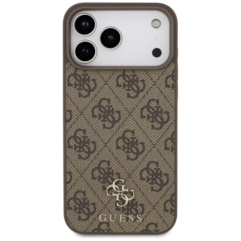Pouzdro MagSafe pro Apple iPhone 17 Pro Max, Guess, 4G Small and Classic Logo, hnědé
