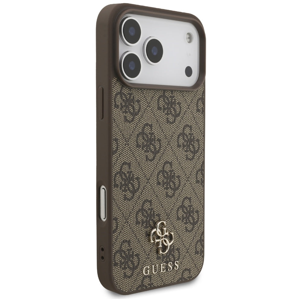 Pouzdro MagSafe pro Apple iPhone 17 Pro Max, Guess, 4G Small and Classic Logo, hnědé