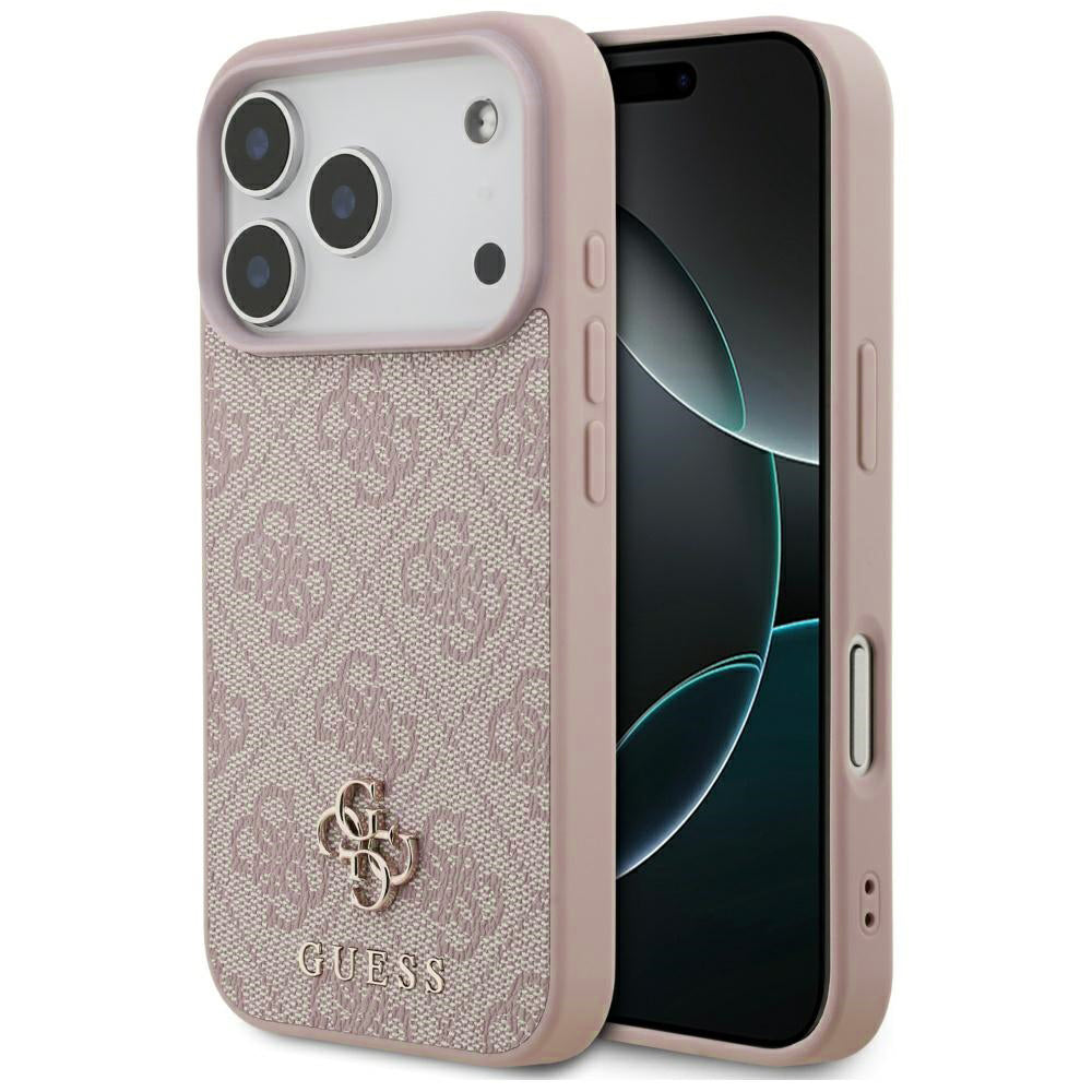 Pouzdro MagSafe pro Apple iPhone 17 Pro Max, Guess, 4G Small and Classic Logo, Růžové