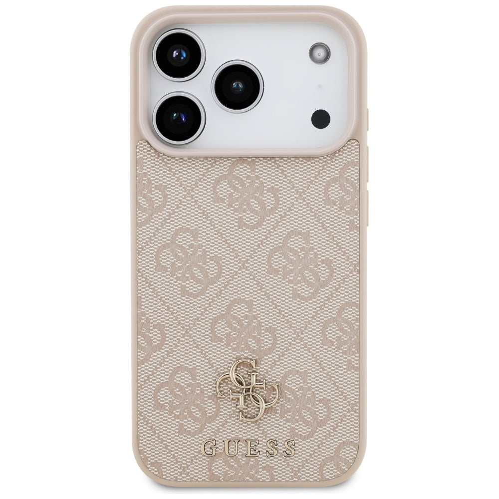 Pouzdro MagSafe pro Apple iPhone 17 Pro Max, Guess, 4G Small and Classic Logo, Růžové
