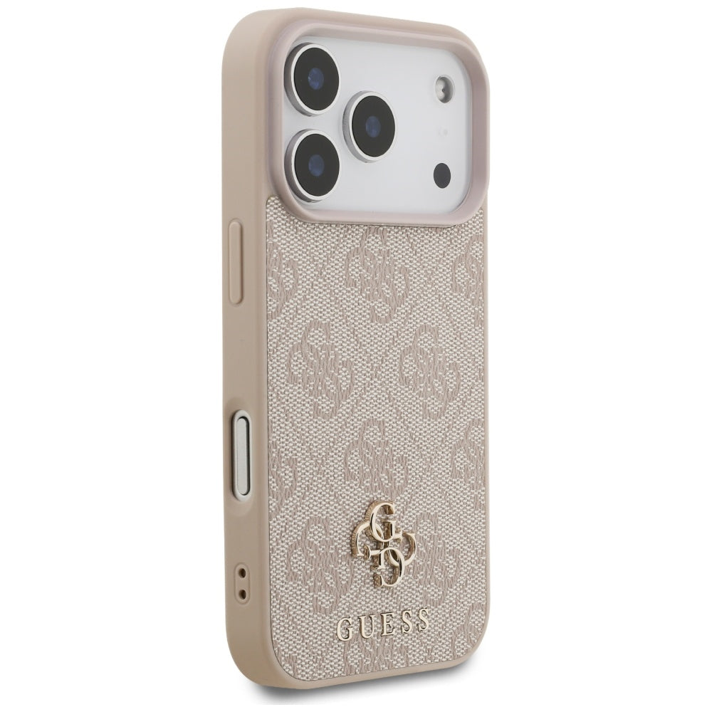 Pouzdro MagSafe pro Apple iPhone 17 Pro Max, Guess, 4G Small and Classic Logo, Růžové