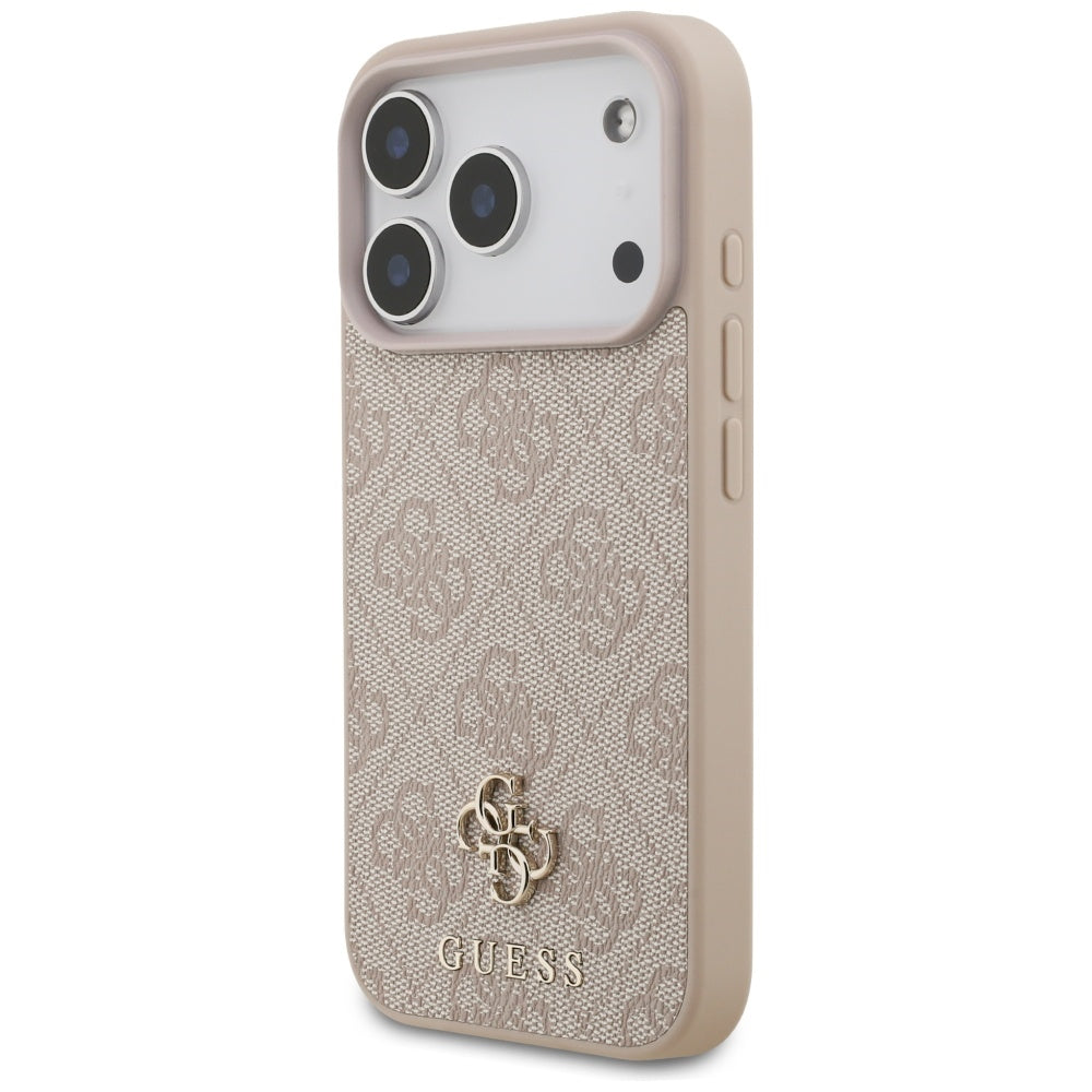 Pouzdro MagSafe pro Apple iPhone 17 Pro Max, Guess, 4G Small and Classic Logo, Růžové