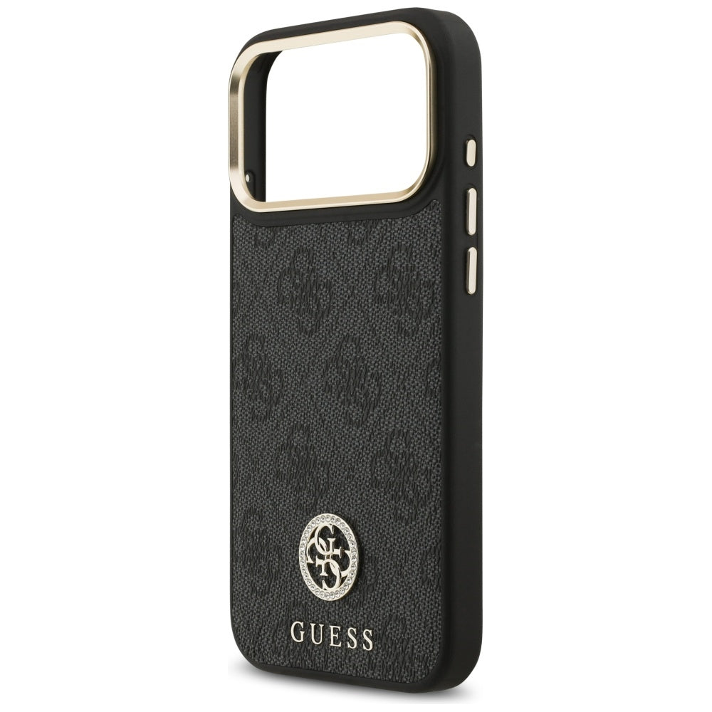 Pouzdro MagSafe pro Apple iPhone 17 Pro Max, Guess, 4G Strass Logo, Černá