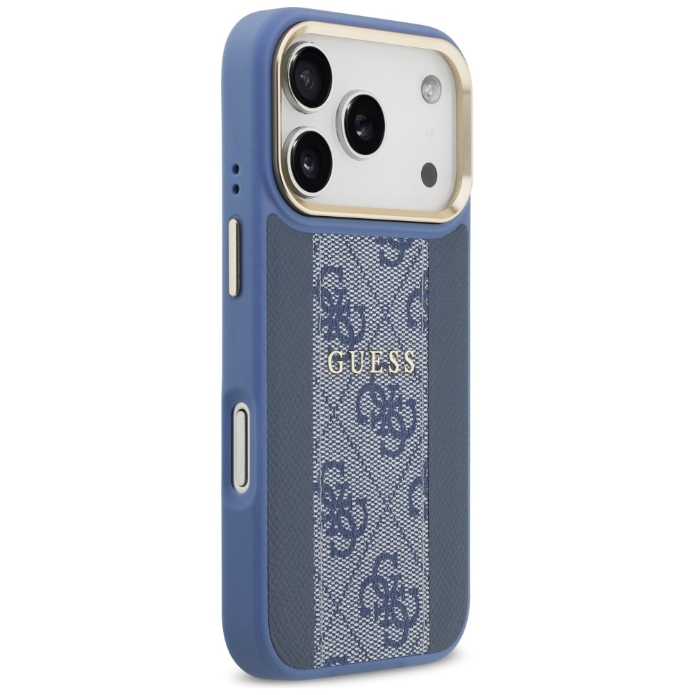 Pouzdro MagSafe pro Apple iPhone 17 Pro Max, Guess, 4G Stripe, Modrá