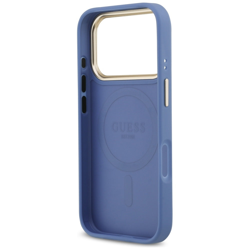 Pouzdro MagSafe pro Apple iPhone 17 Pro Max, Guess, 4G Stripe, Modrá