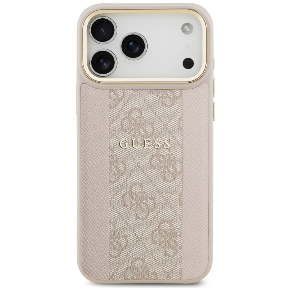 Pouzdro MagSafe pro Apple iPhone 17 Pro Max, Guess, 4G Stripe, Růžové
