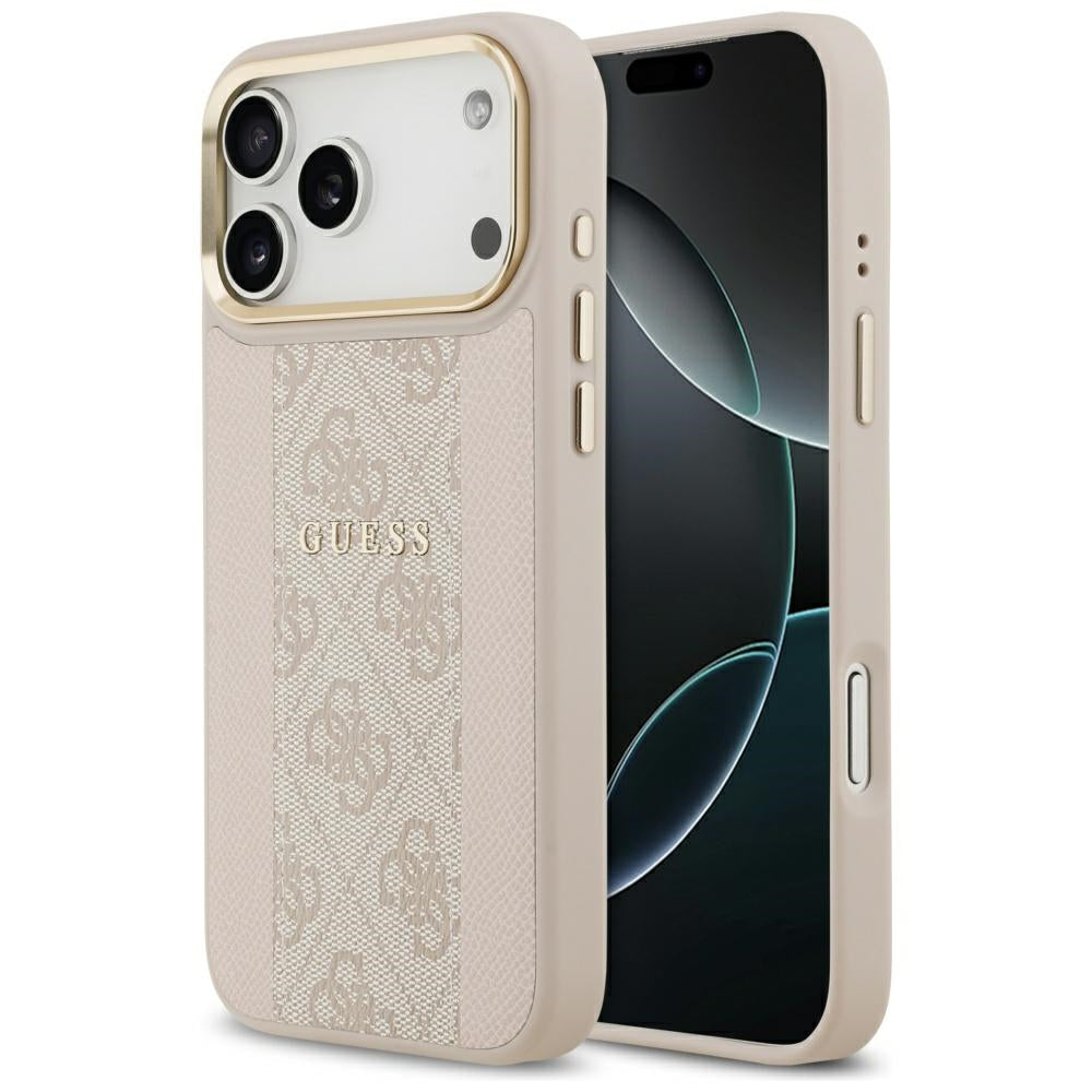 Pouzdro MagSafe pro Apple iPhone 17 Pro Max, Guess, 4G Stripe, Růžové