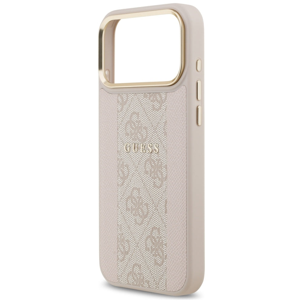 Pouzdro MagSafe pro Apple iPhone 17 Pro Max, Guess, 4G Stripe, Růžové