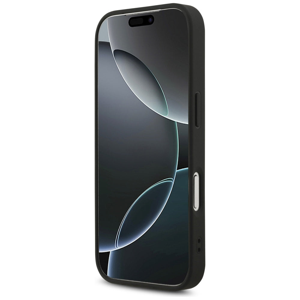 Pouzdro MagSafe pro Apple iPhone 17 Pro Max, Guess, 4G Triangle Strass, Černá