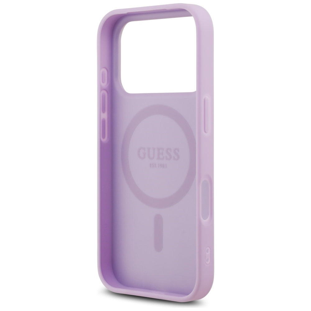 Pouzdro MagSafe pro Apple iPhone 17 Pro Max, Guess, Grained Gold Ring, Fialová