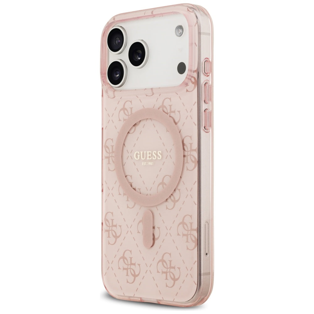 MagSafe Case for Apple iPhone 17 Pro Max, Guess, IML 4G Background, Pink