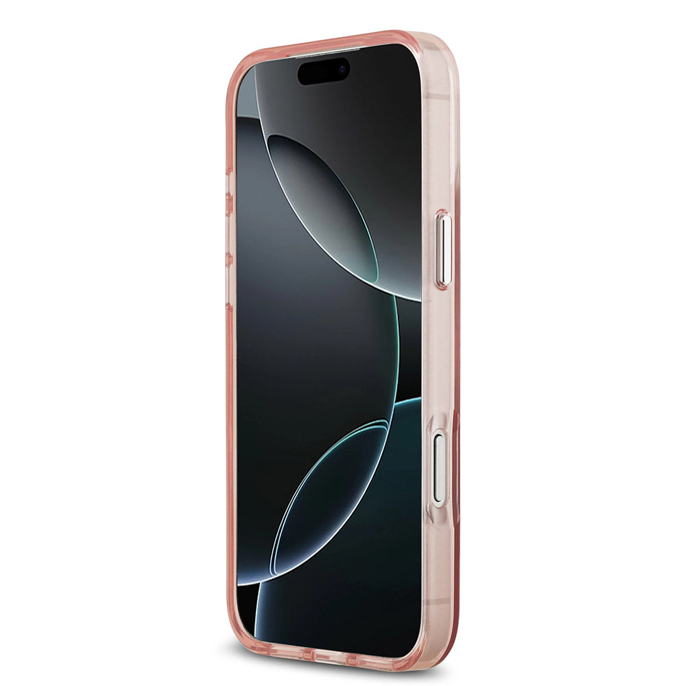 Pouzdro MagSafe pro Apple iPhone 17 Pro Max, Guess, IML Gradient Triangle Logo, Růžová
