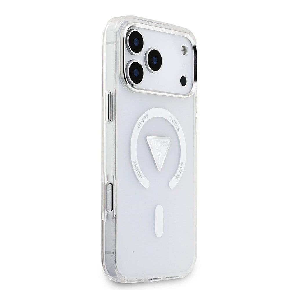 Pouzdro MagSafe pro Apple iPhone 17 Pro Max, Guess, IML Gradient Triangle Logo, Transparentní