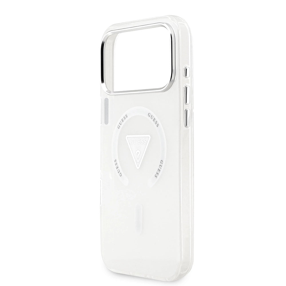 Pouzdro MagSafe pro Apple iPhone 17 Pro Max, Guess, IML Gradient Triangle Logo, Transparentní