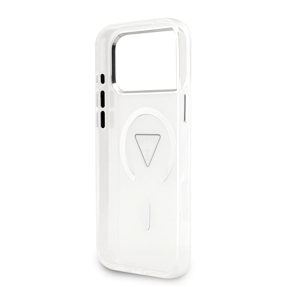 Pouzdro MagSafe pro Apple iPhone 17 Pro Max, Guess, IML Gradient Triangle Logo, Transparentní