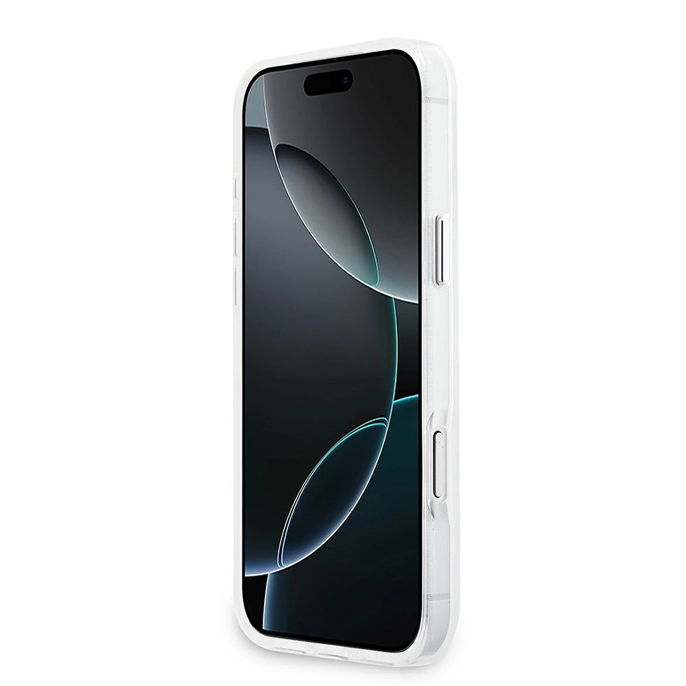 Pouzdro MagSafe pro Apple iPhone 17 Pro Max, Guess, IML Gradient Triangle Logo, Transparentní