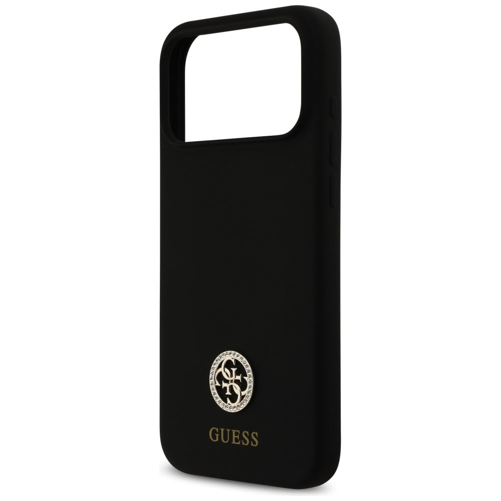 Pouzdro MagSafe pro Apple iPhone 17 Pro Max, Guess, Logo Strass 4G, Černá