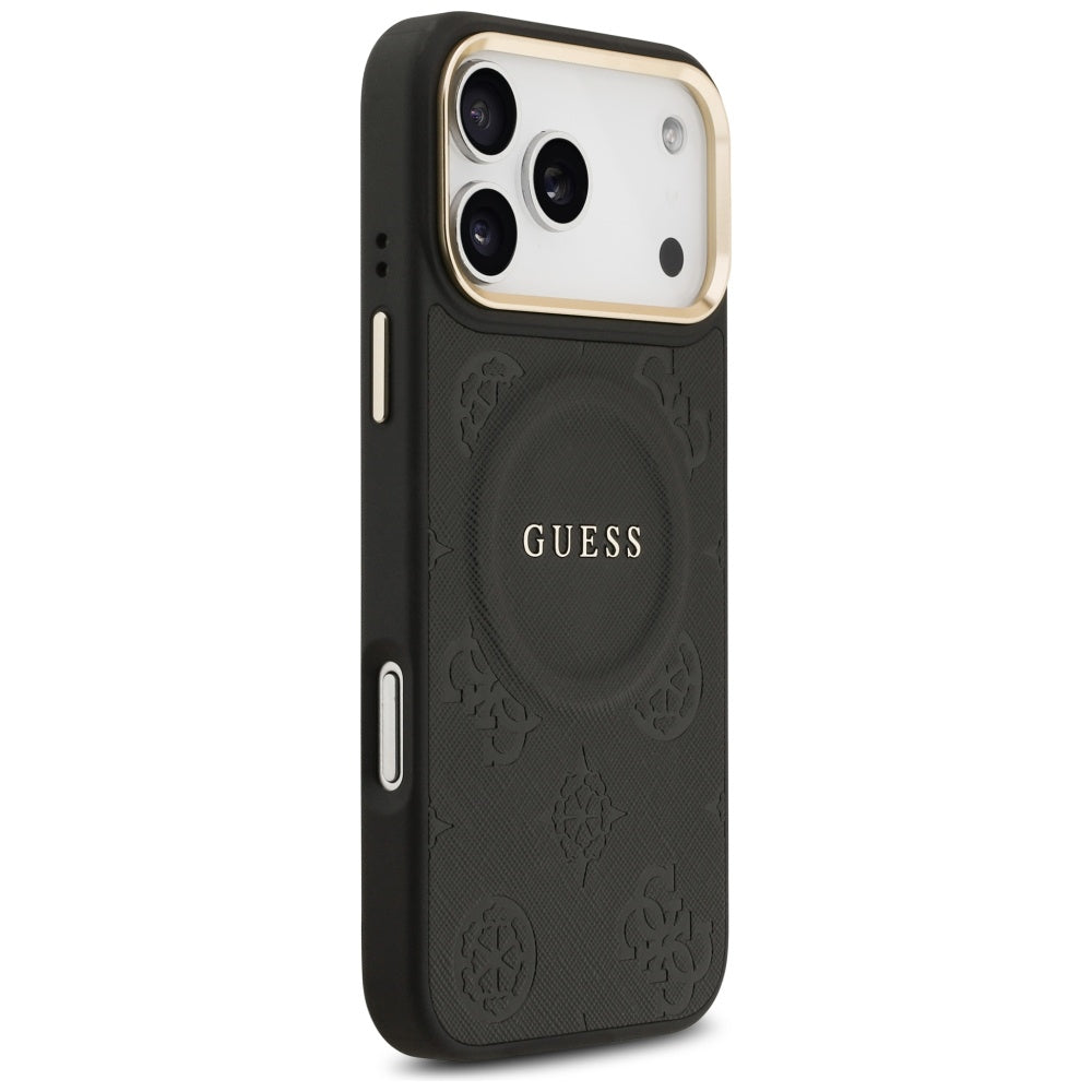 Pouzdro MagSafe pro Apple iPhone 17 Pro Max, Guess, Peony Hot Stamp, Černá