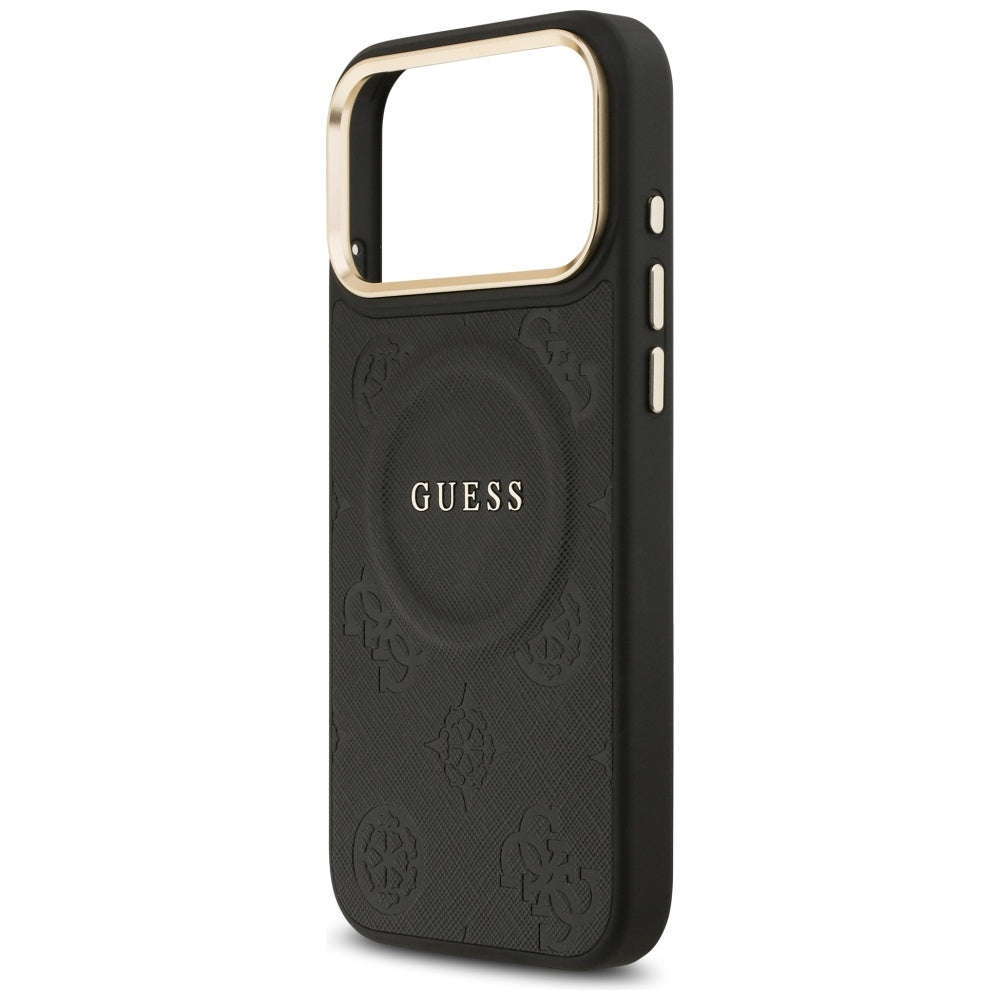 Pouzdro MagSafe pro Apple iPhone 17 Pro Max, Guess, Peony Hot Stamp, Černá