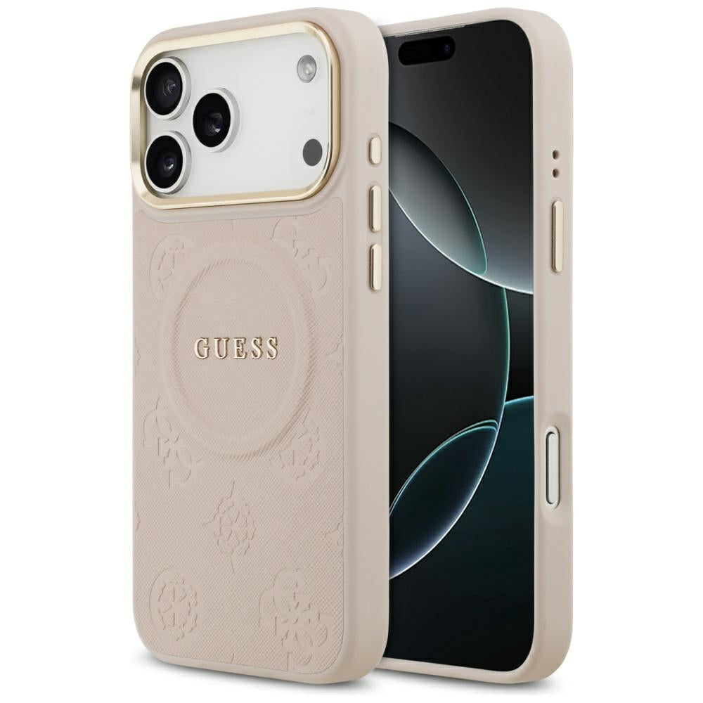 Pouzdro MagSafe pro Apple iPhone 17 Pro Max, Guess, Peony Hot Stamp, Růžové