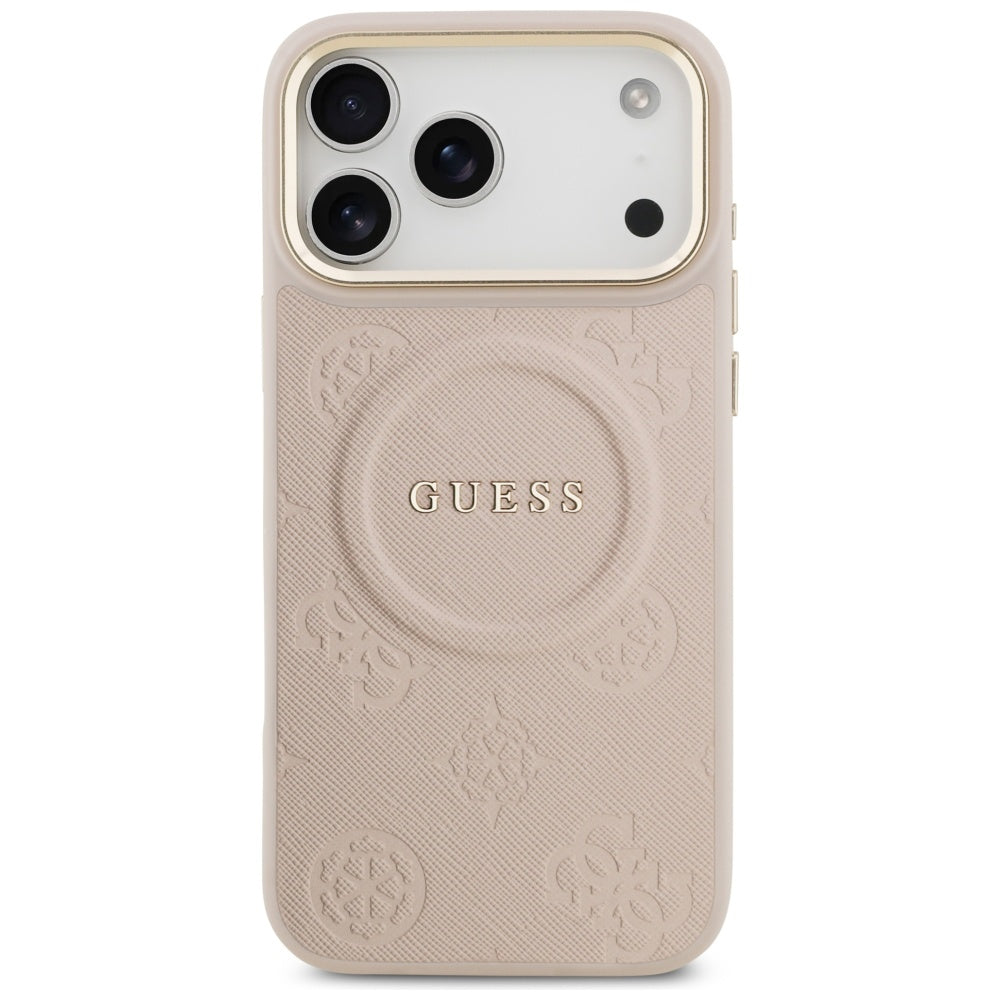 Pouzdro MagSafe pro Apple iPhone 17 Pro Max, Guess, Peony Hot Stamp, Růžové