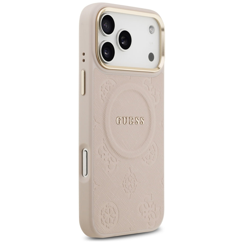 Pouzdro MagSafe pro Apple iPhone 17 Pro Max, Guess, Peony Hot Stamp, Růžové