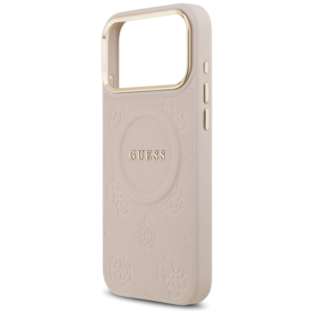 Pouzdro MagSafe pro Apple iPhone 17 Pro Max, Guess, Peony Hot Stamp, Růžové