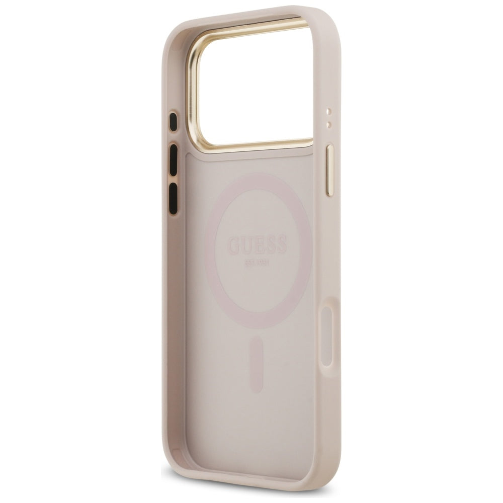 Pouzdro MagSafe pro Apple iPhone 17 Pro Max, Guess, Peony Hot Stamp, Růžové