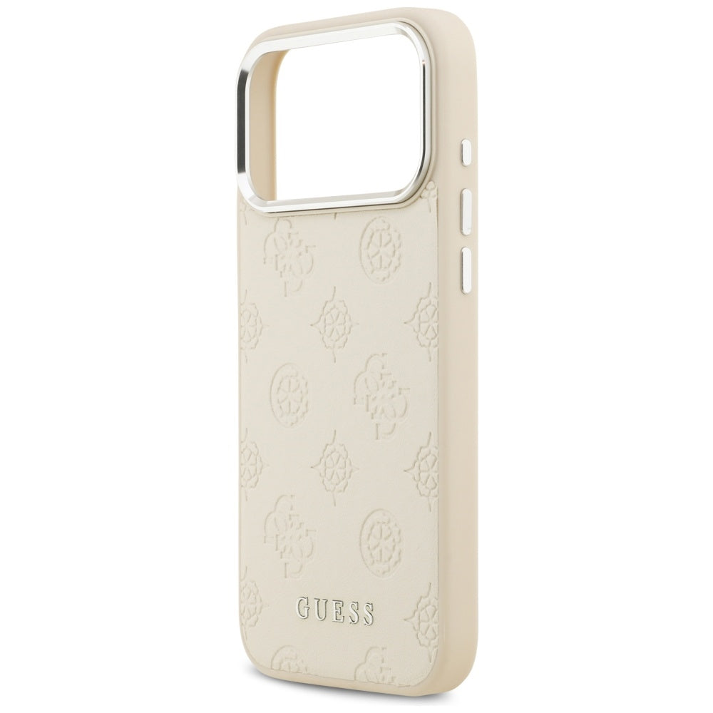 Pouzdro MagSafe pro Apple iPhone 17 Pro Max, Guess, Peony Hot Stamp Script, Bežové