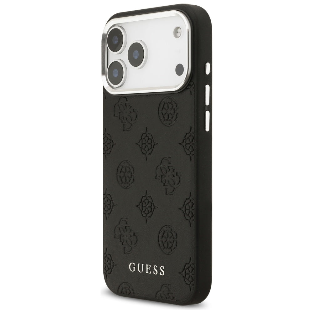 Pouzdro MagSafe pro Apple iPhone 17 Pro Max, Guess, Peony Hot Stamp Script, Černá