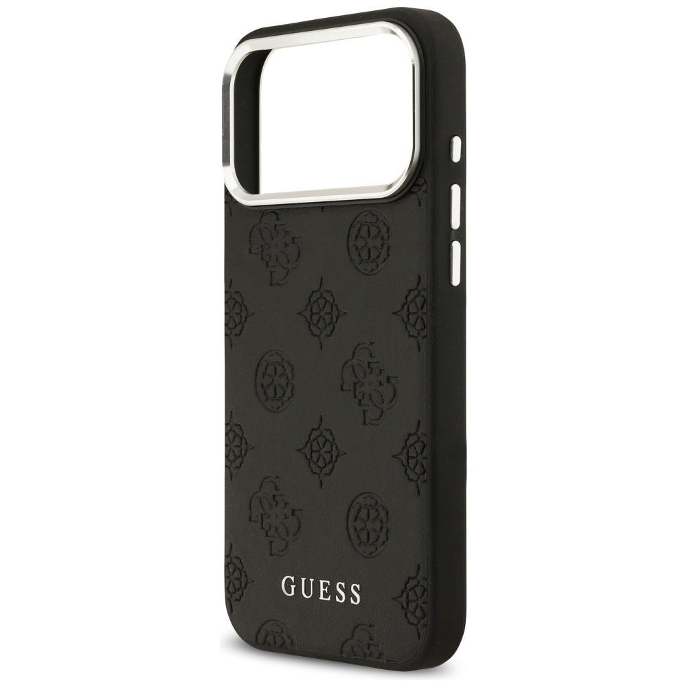 Pouzdro MagSafe pro Apple iPhone 17 Pro Max, Guess, Peony Hot Stamp Script, Černá