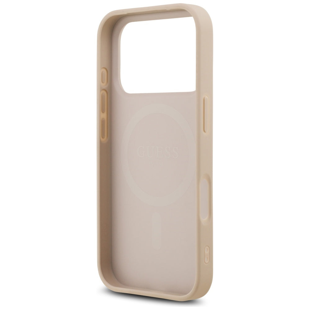 Pouzdro MagSafe pro Apple iPhone 17 Pro Max, Guess, Saffiano Classic Logo, Růžové