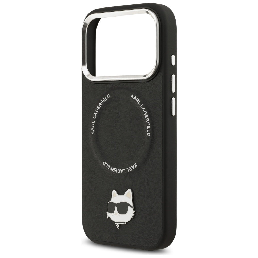 Pouzdro MagSafe pro Apple iPhone 17 Pro Max, Karl Lagerfeld, Choupette Pin, Černá