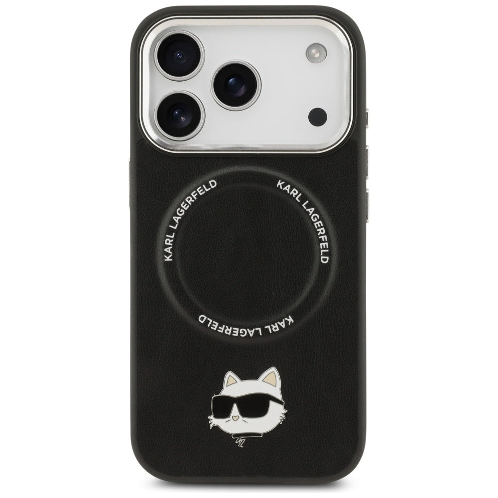 Pouzdro MagSafe pro Apple iPhone 17 Pro Max, Karl Lagerfeld, Choupette Pin, Černá