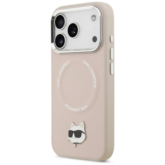 Pouzdro MagSafe pro Apple iPhone 17 Pro Max, Karl Lagerfeld, Choupette Pin, Růžová