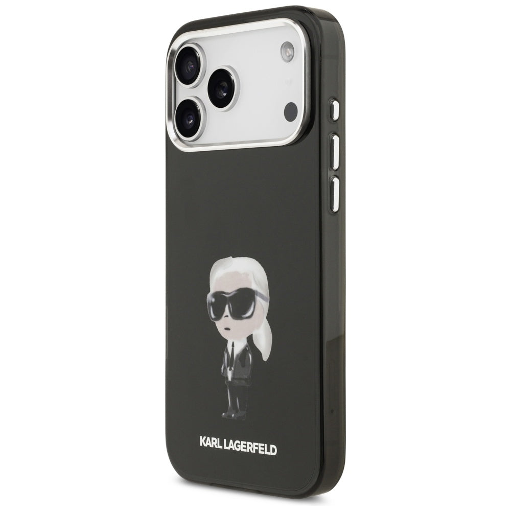 Pouzdro MagSafe pro Apple iPhone 17 Pro Max, Karl Lagerfeld, IML Aquarelle Karl Ikonik, Černá