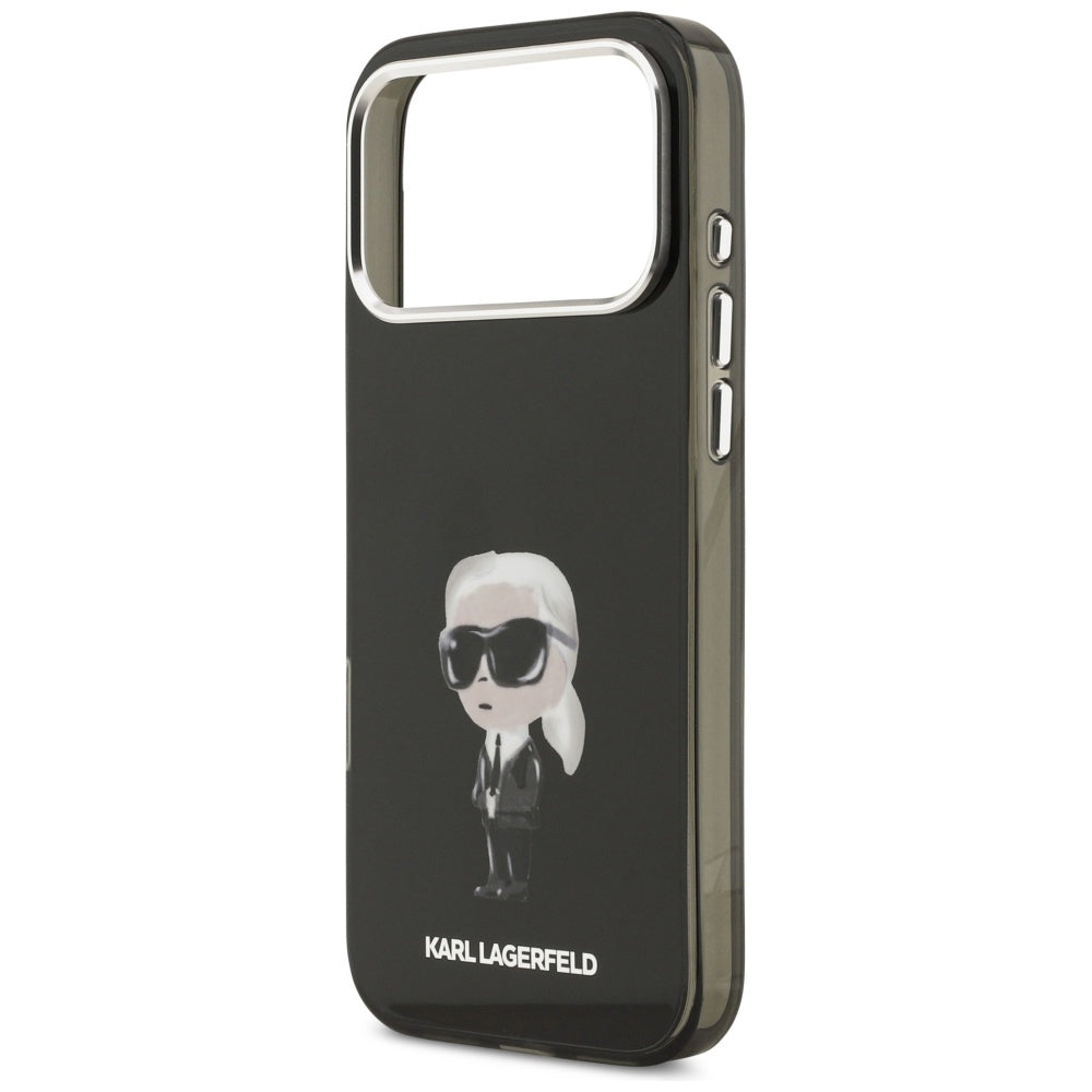 Pouzdro MagSafe pro Apple iPhone 17 Pro Max, Karl Lagerfeld, IML Aquarelle Karl Ikonik, Černá