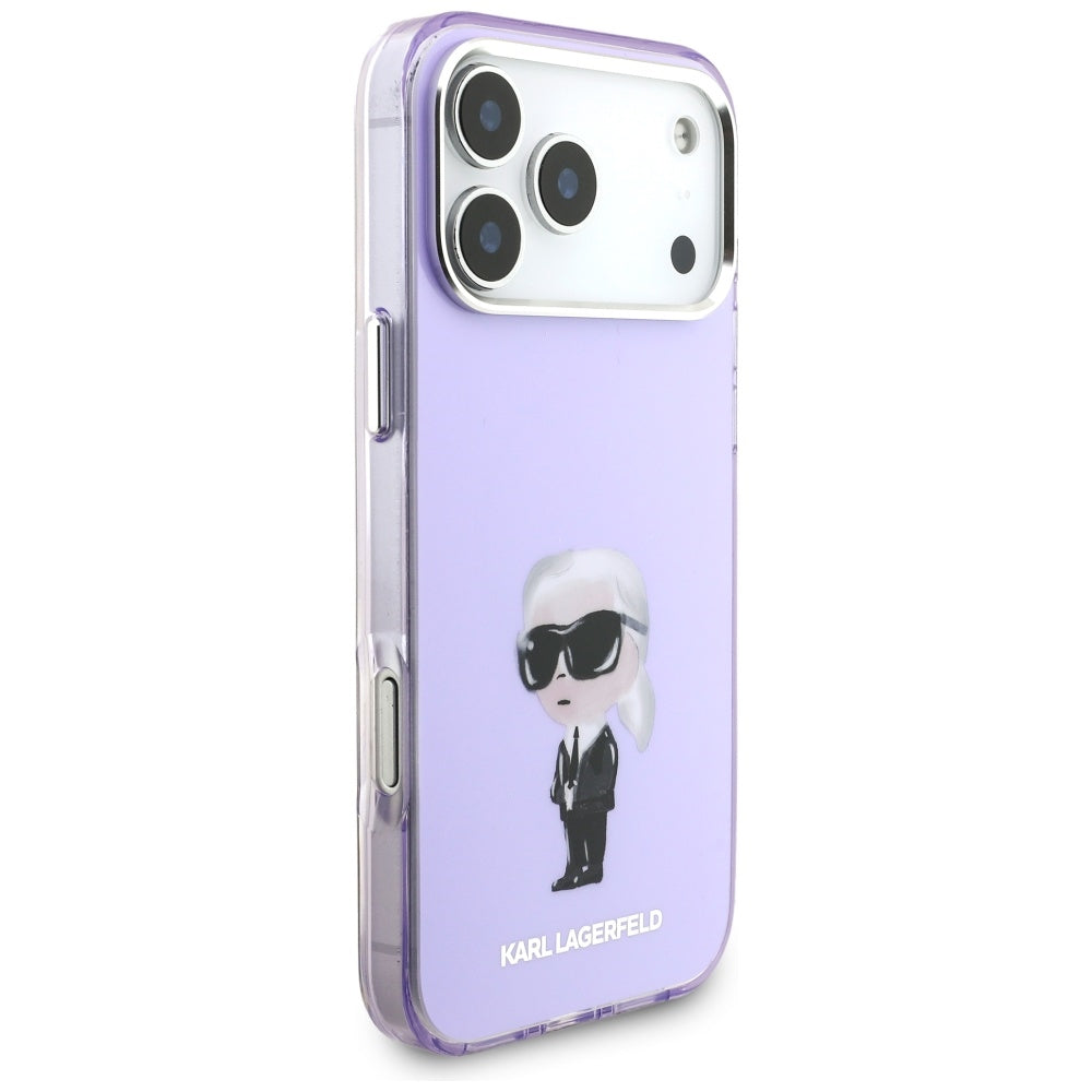 Pouzdro MagSafe pro Apple iPhone 17 Pro Max, Karl Lagerfeld, IML Aquarelle Logo Karl, Fialová