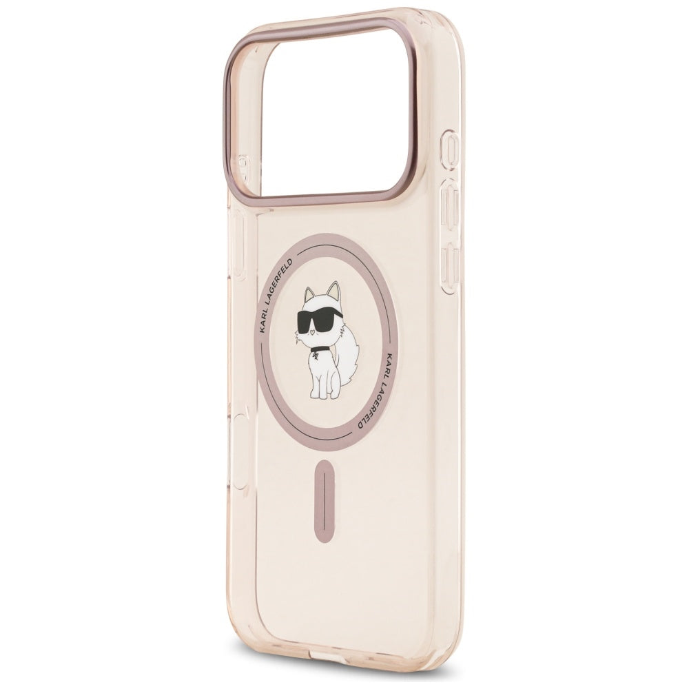 Pouzdro MagSafe pro Apple iPhone 17 Pro Max, Karl Lagerfeld, IML Choupette, Růžová